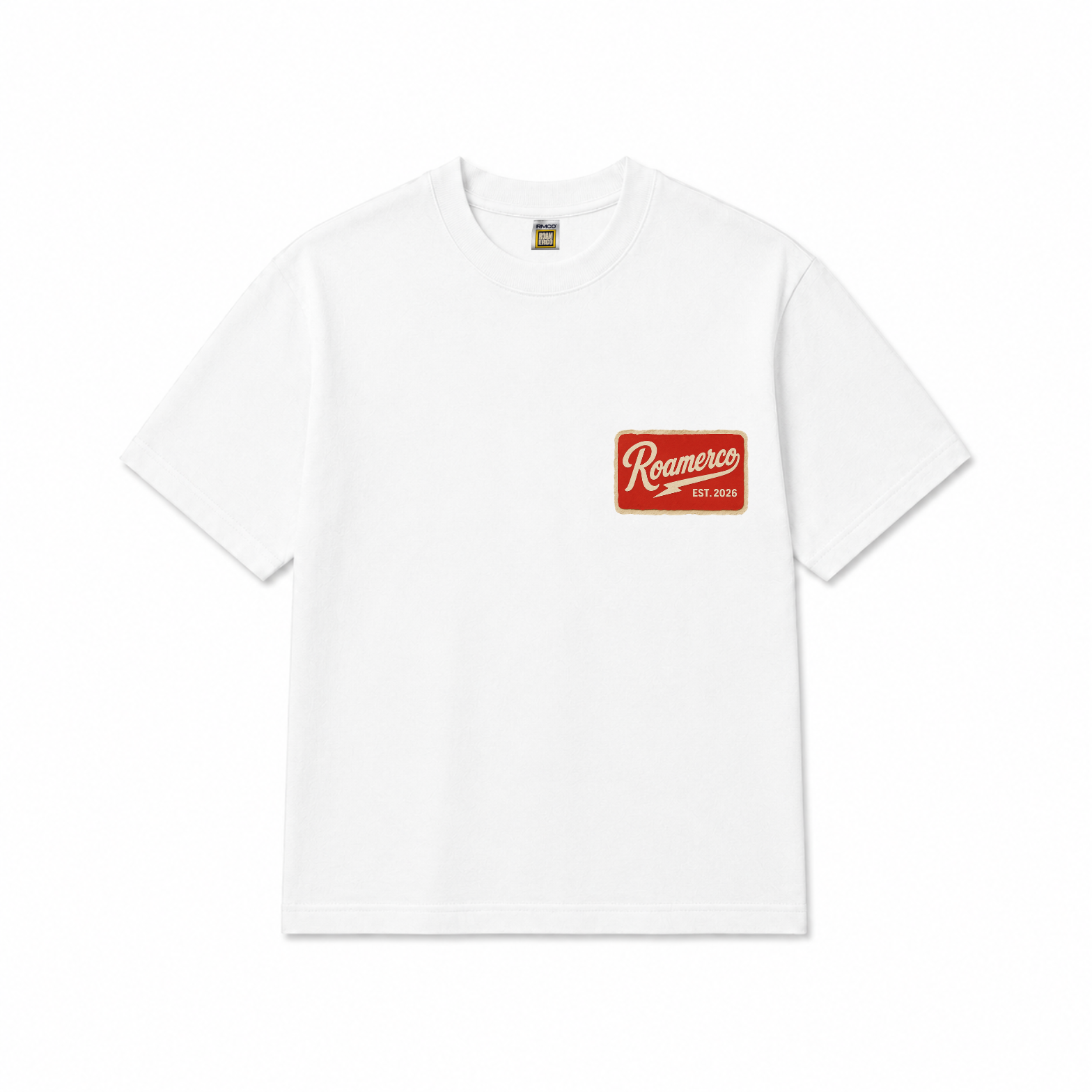 ROAMERCO Regular Fit T-Shirt — White / Roamerco Script