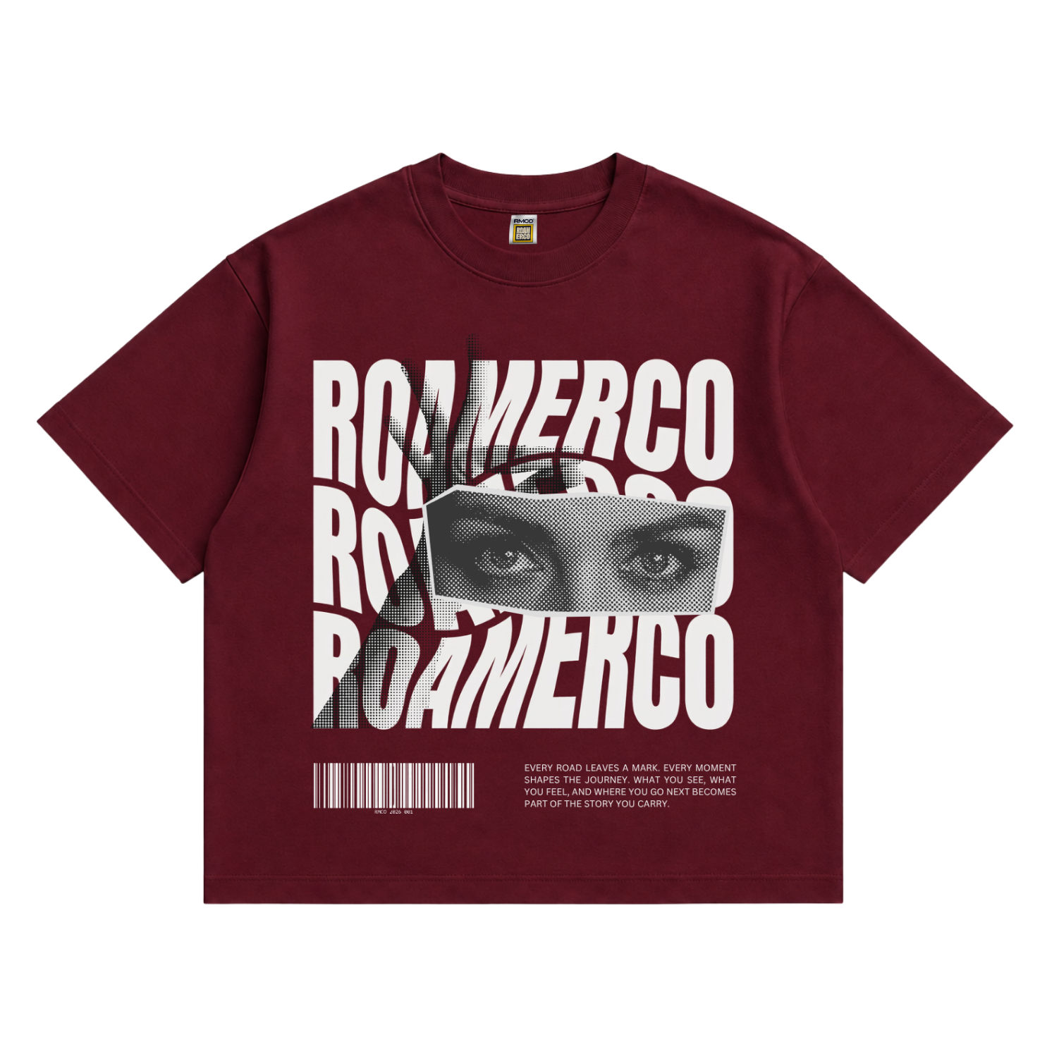 ROAMERCO Boxy Fit T-Shirt — Maroon / Story Carry