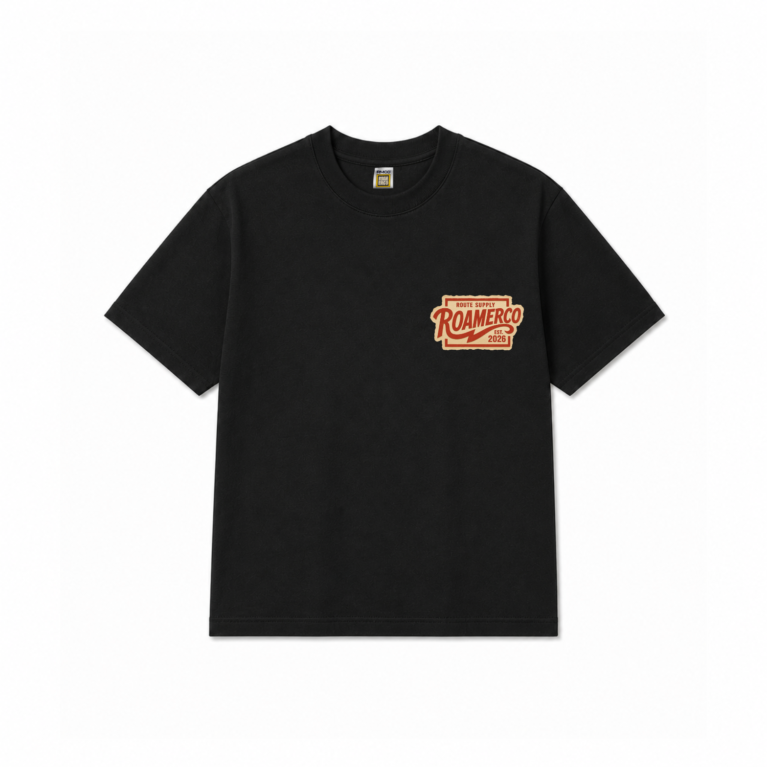 ROAMERCO Regular Fit T-Shirt — Black / Route Supply Patch