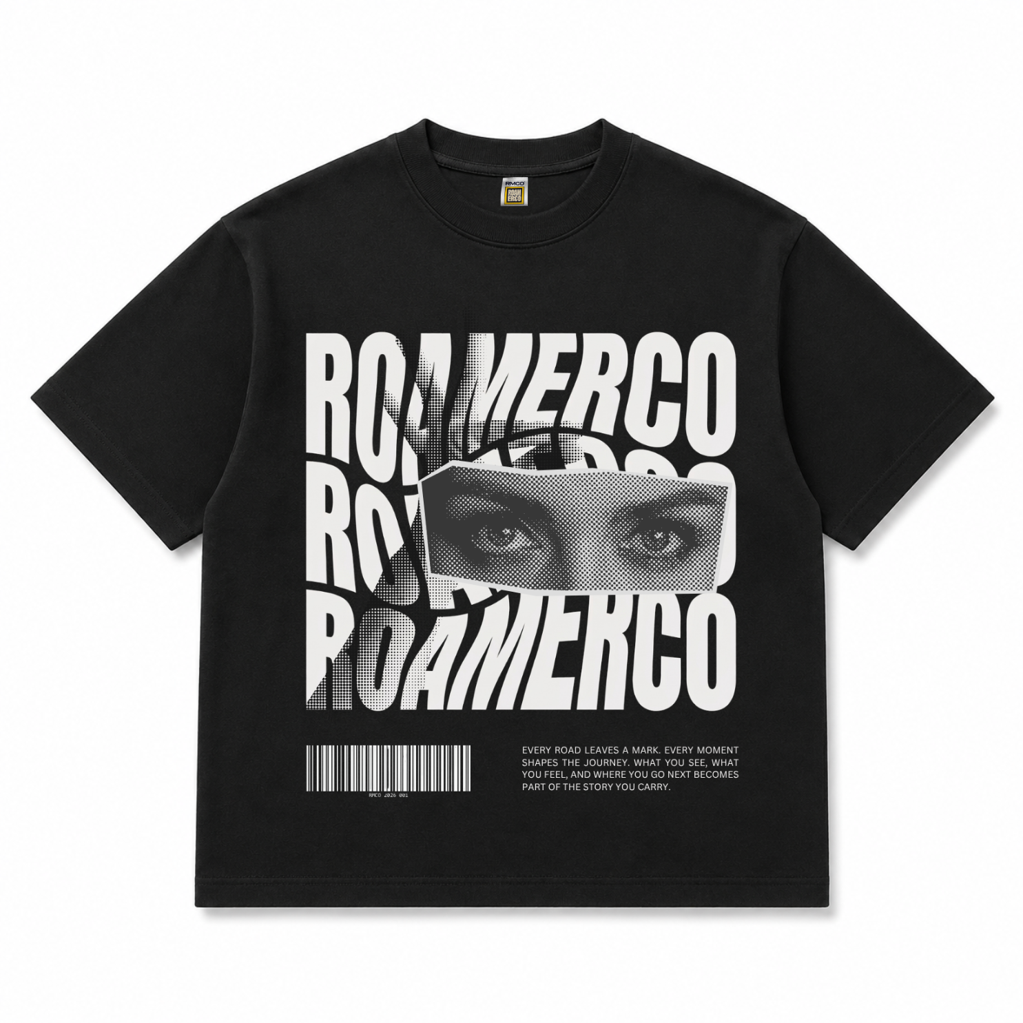 ROAMERCO Boxy Fit T-Shirt — Black / Roamerco Eyes