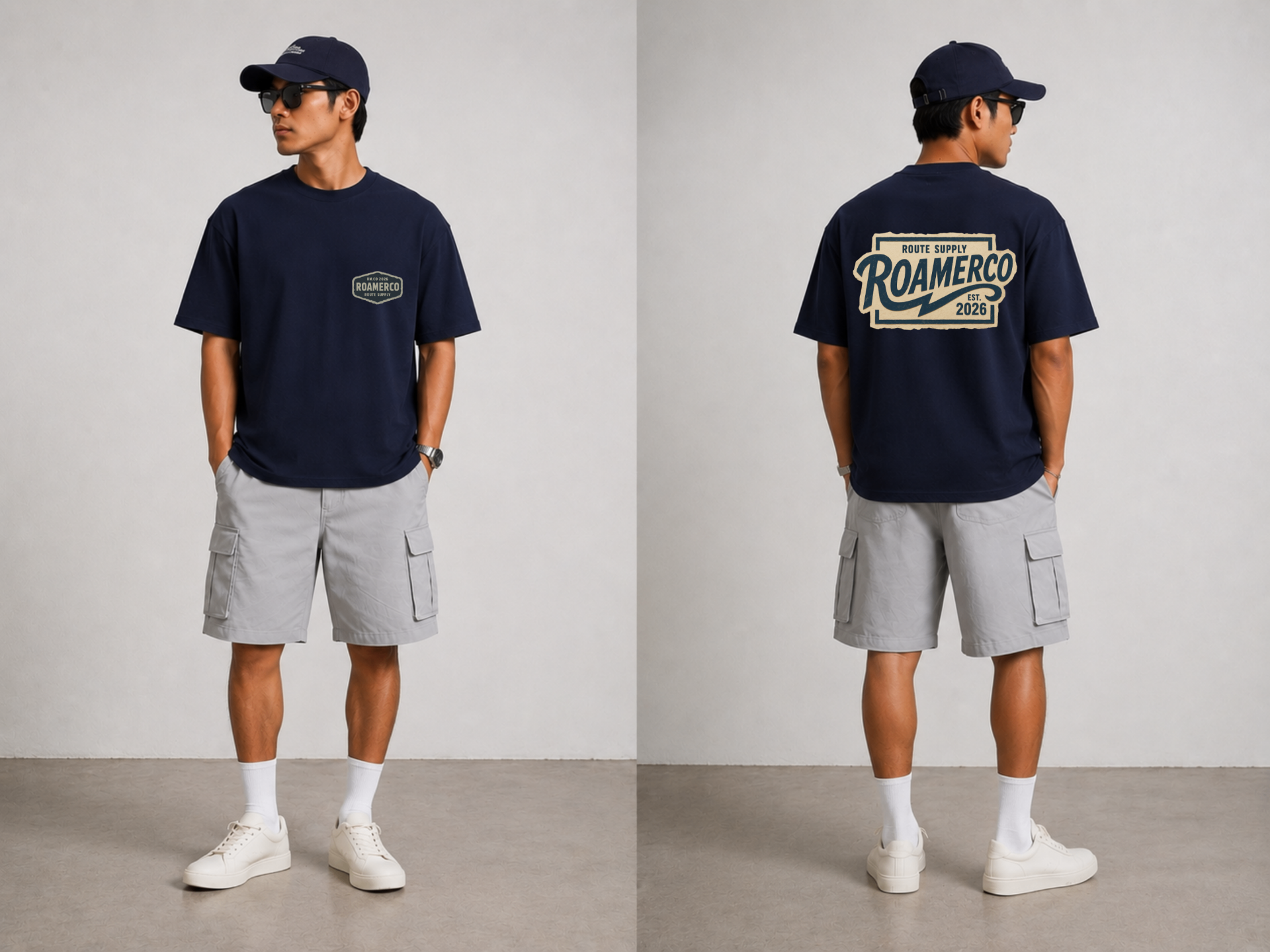 ROAMERCO Route Supply Patch — navy heritage script